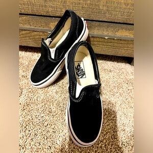 Vans Black Slip-On Kids Sneakers 11.5